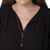 Thumbnail Image 3 of 0.23 CT. T.W. Diamond Open Circle "Y" Necklace in Sterling Silver - 38"