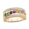 Thumbnail Image 0 of Mother's Family Birthstone Beaded Ring in 10K White or Yellow Gold (3-7 Stones)