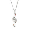 Thumbnail Image 2 of Ever Us™ 0.25 CT. T.W. Two-Stone Diamond Linear Swirl Pendant in 14K Two-Tone Gold - 19"