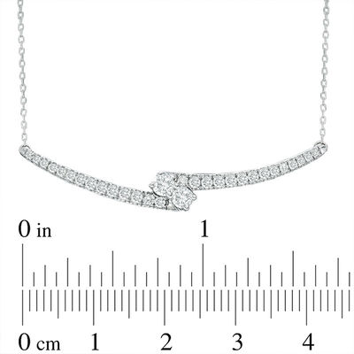 Ever Us™ CT. T.W. Two-Stone Diamond Bypass Necklace in 14K White Gold