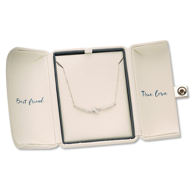 Ever Usâ¢ 1.00 CT. T.W. Two-Stone Diamond Bypass Necklace in 14K White Gold - 17"