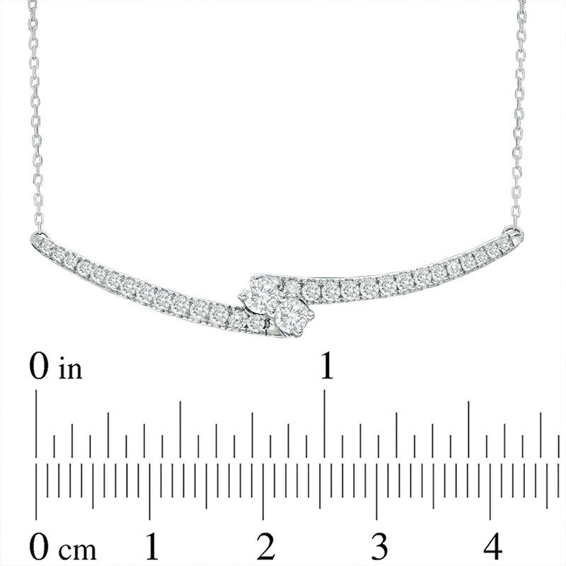Ever Usâ¢ 1.00 CT. T.W. Two-Stone Diamond Bypass Necklace in 14K White Gold - 17"