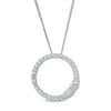 Thumbnail Image 0 of Ever Us™ 0.33 CT. T.W. Two-Stone Diamond Open Circle Pendant in 14K White Gold - 19"