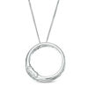 Thumbnail Image 1 of Ever Us™ 0.60 CT. T.W. Two-Stone Diamond Open Circle Pendant in 14K White Gold - 19"