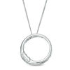 Thumbnail Image 2 of Ever Us™ 0.60 CT. T.W. Two-Stone Diamond Open Circle Pendant in 14K White Gold - 19"