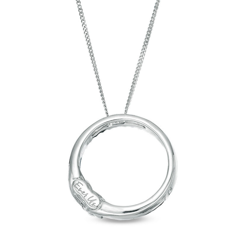 Ever Us™ 0.60 CT. T.W. Two-Stone Diamond Open Circle Pendant in 14K White Gold - 19"
