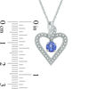 Thumbnail Image 1 of 5.0mm Tanzanite and 0.10 CT. T.W. Diamond Vintage-Style Heart Pendant in Sterling Silver
