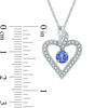 Thumbnail Image 2 of 5.0mm Tanzanite and 0.10 CT. T.W. Diamond Vintage-Style Heart Pendant in Sterling Silver