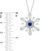Thumbnail Image 1 of 4.0mm Lab-Created Ceylon Sapphire and Diamond Accent Snowflake Pendant in Sterling Silver