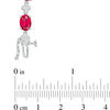 Thumbnail Image 1 of Oval Lab-Created Ruby and Diamond Accent Clover Bracelet in Sterling Silver - 7.25"