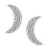 Thumbnail Image 0 of 0.10 CT. T.W. Diamond Crescent Moon Stud Earrings in Sterling Silver