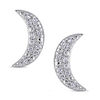Thumbnail Image 1 of 0.10 CT. T.W. Diamond Crescent Moon Stud Earrings in Sterling Silver