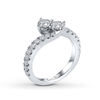 Thumbnail Image 3 of Ever US™ 2.00 CT. T.W. Certified Two-Stone Diamond Bypass Ring in 14K White Gold (I/SI2)
