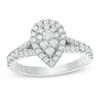 Thumbnail Image 0 of Vera Wang Love Collection 0.70 CT. T.W. Composite Diamond Pear-Shaped Frame Engagement Ring in 14K White Gold