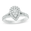 Thumbnail Image 1 of Vera Wang Love Collection 0.70 CT. T.W. Composite Diamond Pear-Shaped Frame Engagement Ring in 14K White Gold