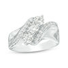 Thumbnail Image 1 of 1.20 CT. T.W. Diamond Past Present Future® Slant Engagement Ring in 14K White Gold