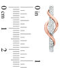 Thumbnail Image 2 of Ever Us™ 0.50 CT. T.W. Two-Stone Diamond Linear Swirl Earrings in 14K Two-Tone Gold