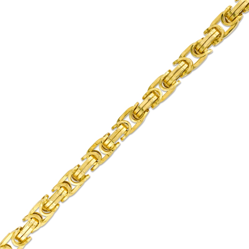 Men's 6.2mm Byzantine Chain Bracelet in 10K Gold - 8.5"