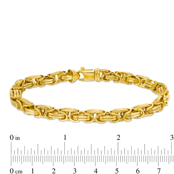 Men's 6.2mm Byzantine Chain Bracelet in 10K Gold - 8.5"