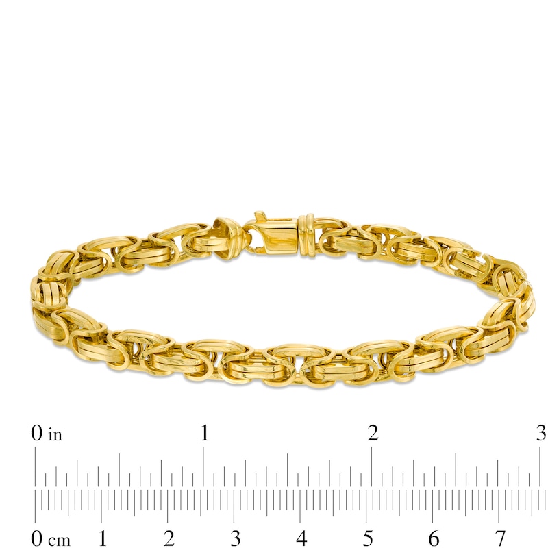 Men's 6.2mm Byzantine Chain Bracelet in 10K Gold - 8.5"
