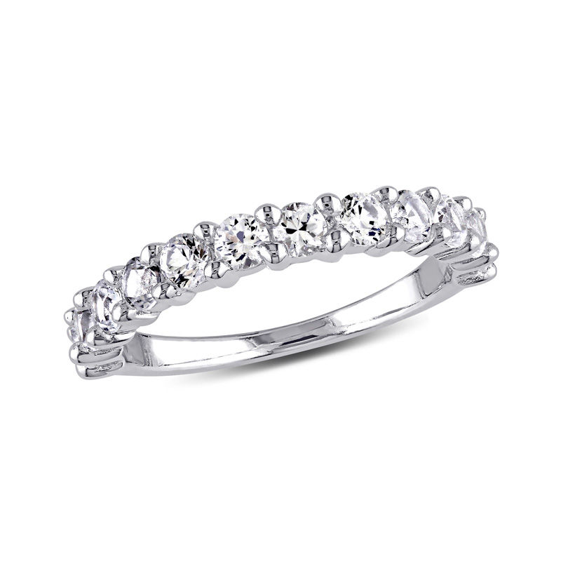 Lab-Created White Sapphire Band in Sterling Silver|Peoples Jewellers