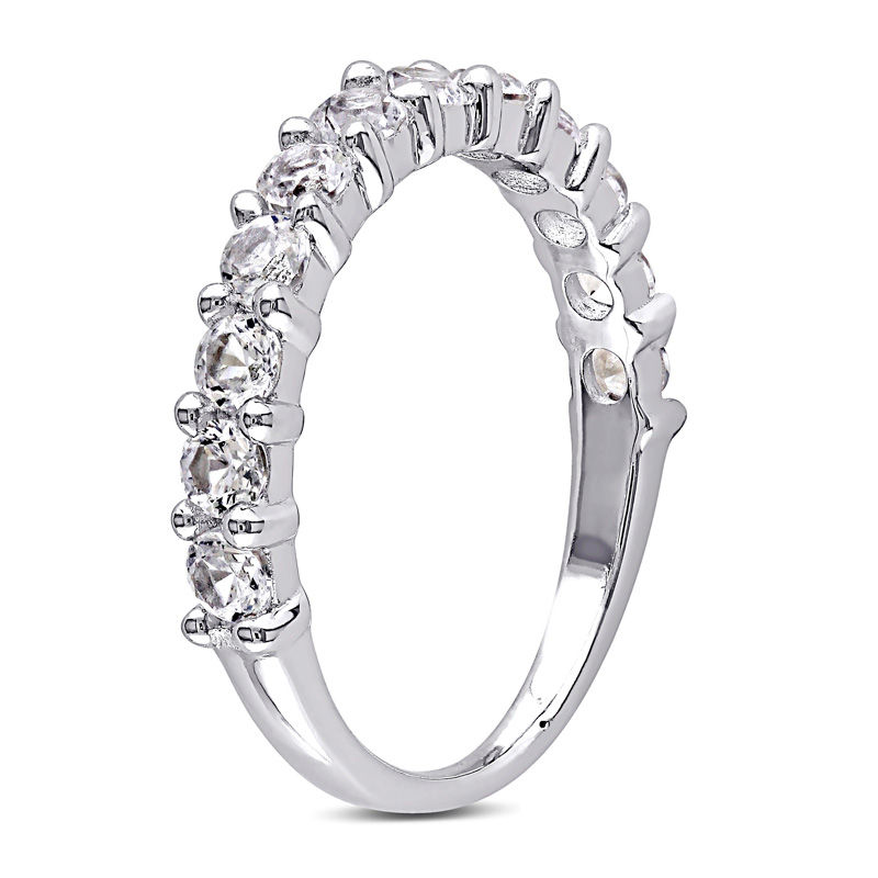 Main Image 2 of Lab-Created White Sapphire Band in Sterling Silver