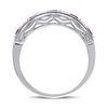 Thumbnail Image 3 of Lab-Created Ruby and White Sapphire Vintage-Style Stackable Band in Sterling Silver