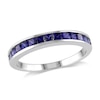 Thumbnail Image 1 of Princess-Cut Lab-Created Blue Sapphire Band in Sterling Silver