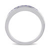Thumbnail Image 3 of Princess-Cut Lab-Created Blue Sapphire Band in Sterling Silver