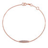 Thumbnail Image 1 of 0.10 CT. T.W. Diamond Tapered Bar Bracelet in 14K Rose Gold - 7.5"