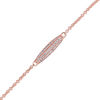 Thumbnail Image 2 of 0.10 CT. T.W. Diamond Tapered Bar Bracelet in 14K Rose Gold - 7.5"