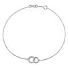 Thumbnail Image 0 of 0.09 CT. T.W. Diamond Interlocking Circles Bracelet in 14K White Gold - 7.5"