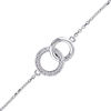 Thumbnail Image 2 of 0.09 CT. T.W. Diamond Interlocking Circles Bracelet in 14K White Gold - 7.5"