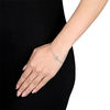 Thumbnail Image 4 of 0.09 CT. T.W. Diamond Interlocking Circles Bracelet in 14K White Gold - 7.5"