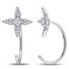Thumbnail Image 0 of 0.25 CT. T.W. Diamond Flower Threader Earrings in 14K White Gold