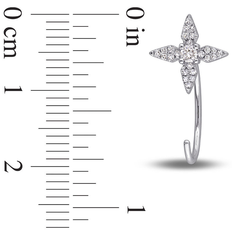 0.25 CT. T.W. Diamond Flower Threader Earrings in 14K White Gold