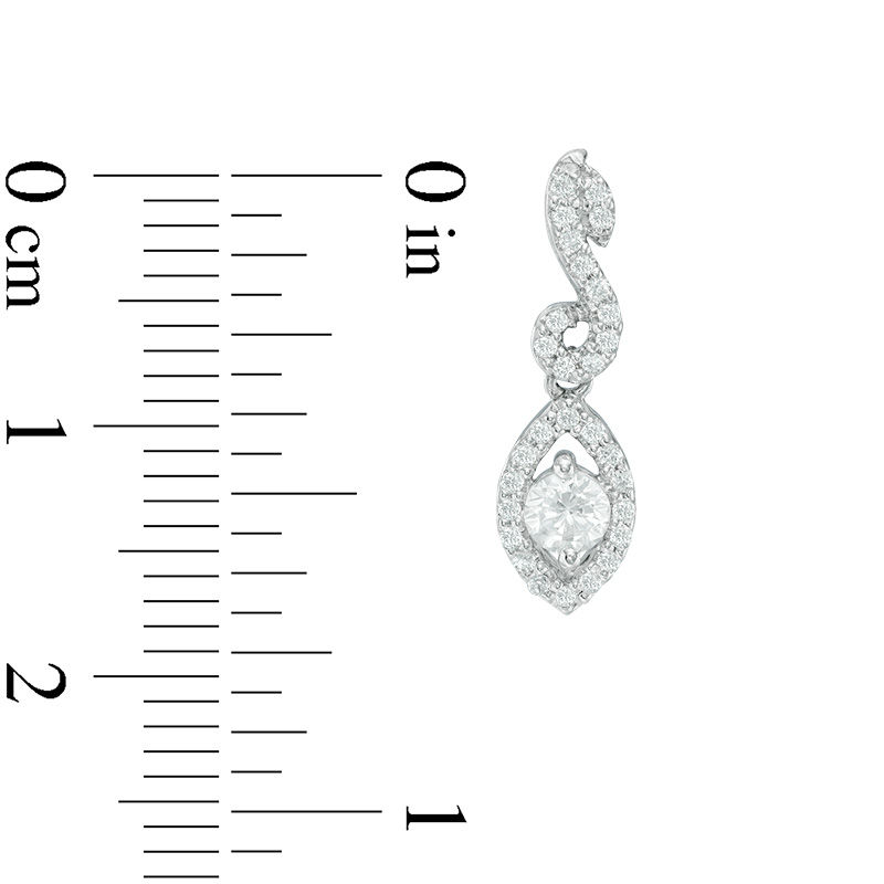 Main Image 2 of 0.50 CT. T.W. Certified Canadian Diamond Marquise Swirl Drop Earrings in 14K White Gold (I/I2)