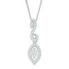 Thumbnail Image 1 of 0.25 CT. T.W. Certified Canadian Diamond Marquise Swirl Pendant in 14K White Gold (I/I2) - 17"