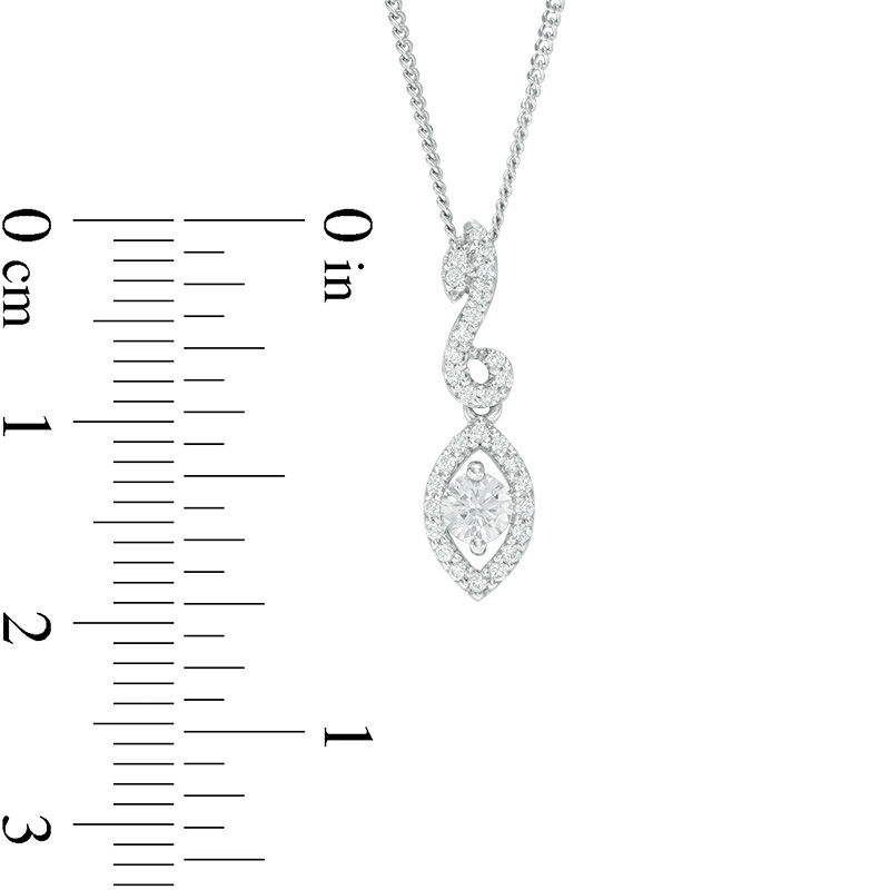 Main Image 2 of 0.25 CT. T.W. Certified Canadian Diamond Marquise Swirl Pendant in 14K White Gold (I/I2) - 17"