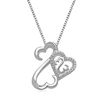 Thumbnail Image 0 of Open Hearts by Jane Seymour™ 0.04 CT. T.W. Diamond Side Heart Pendant in Sterling Silver