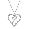 Thumbnail Image 1 of Open Hearts by Jane Seymour™ 0.04 CT. T.W. Diamond Heart Pendant in Sterling Silver