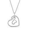 Thumbnail Image 1 of Open Hearts by Jane Seymour™ 0.15 CT. T.W. Diamond Tilted Heart Pendant in Sterling Silver - 22"