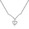 Thumbnail Image 1 of Open Hearts by Jane Seymour™ 0.08 CT. T.W. Diamond Heart Drop Chevron Necklace in Sterling Silver - 17.5"