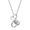 Thumbnail Image 1 of Open Hearts by Jane Seymour™ 5.0mm Freshwater Cultured Pearl and 0.04 CT. T.W. Diamond Pendant in Sterling Silver