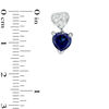 Thumbnail Image 1 of 6.0mm Lab-Created Blue and White Sapphire Double Heart Drop Earrings in Sterling Silver
