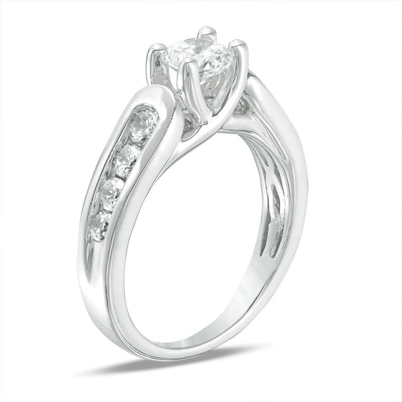 5.2mm Lab-Created White Sapphire Engagement Ring in Sterling Silver