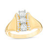 Thumbnail Image 0 of 0.45 CT. T.W. Diamond Past Present Future® Linear Ring in 14K Gold