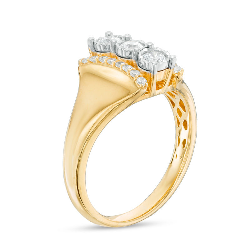 0.45 CT. T.W. Diamond Past Present Future® Linear Ring in 14K Gold