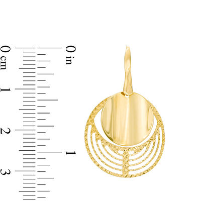Made in Italy Diamond-Cut Coin Drop Earrings in 10K Gold