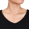 Thumbnail Image 1 of 8.0 - 8.5mm Baroque Cultured Freshwater Pearl and Diamond Accent Heart "Y" Necklace in 10K Rose Gold